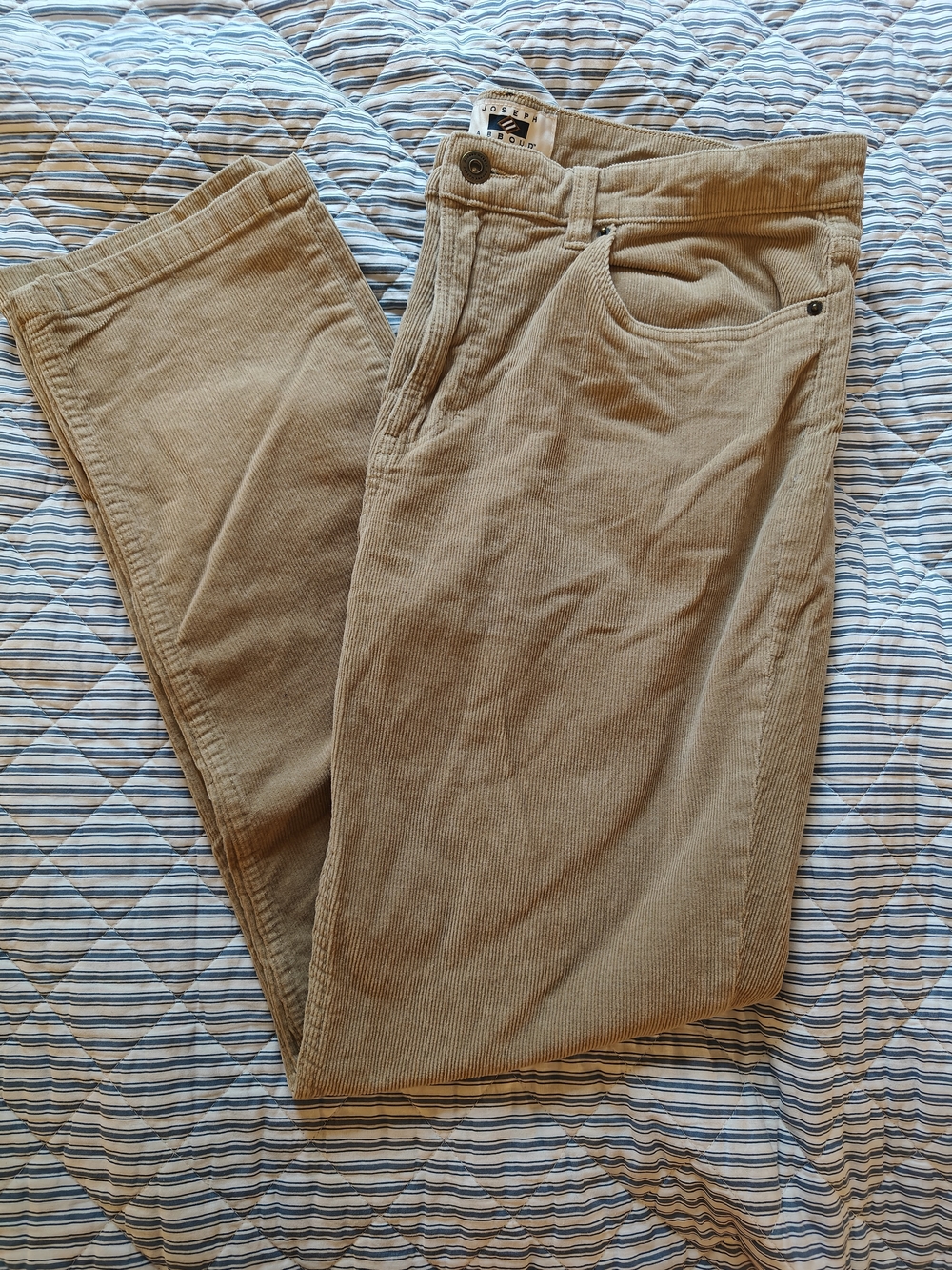 Joseph Abboud Men's Tan Straight Fit Corduroy Pants 36x30